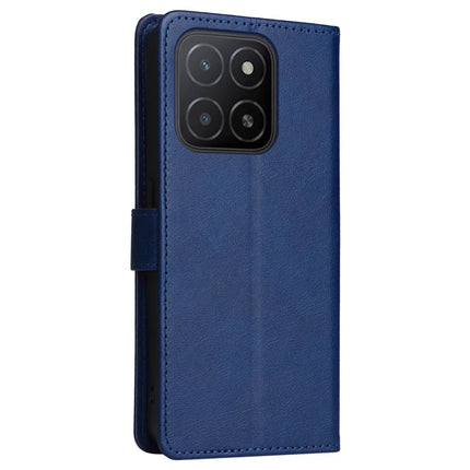 For Honor X5b / X5b Plus Case Solid Color Leather Mobile Cover Wallet Stand with Strap