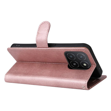 For Honor X5b / X5b Plus Case Solid Color Leather Mobile Cover Wallet Stand with Strap