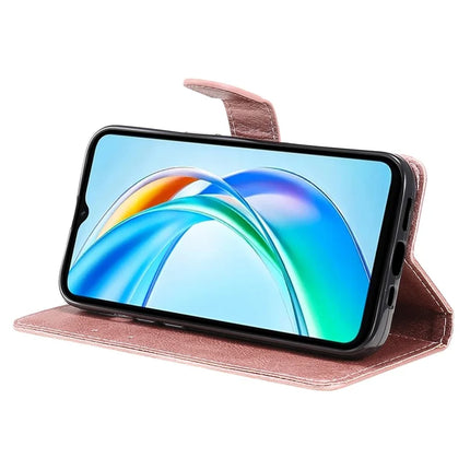 For Honor X5b / X5b Plus Case Solid Color Leather Mobile Cover Wallet Stand with Strap