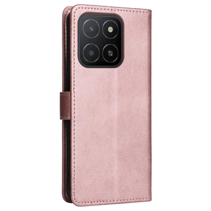 For Honor X5b / X5b Plus Case Solid Color Leather Mobile Cover Wallet Stand with Strap