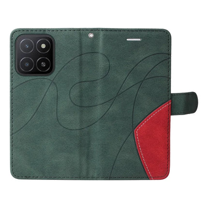 For Honor X5b / X5b Plus Leather Case Wallet Stand Color Splicing Phone Cover