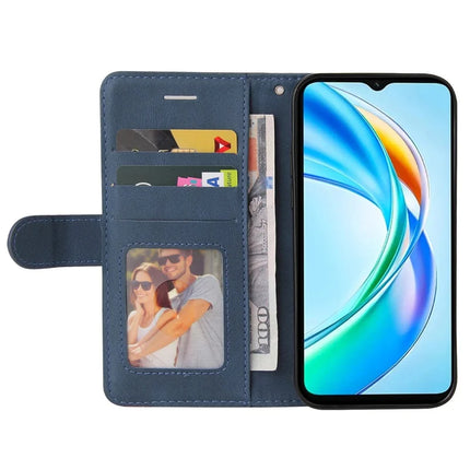 For Honor X5b / X5b Plus Leather Case Wallet Stand Color Splicing Phone Cover