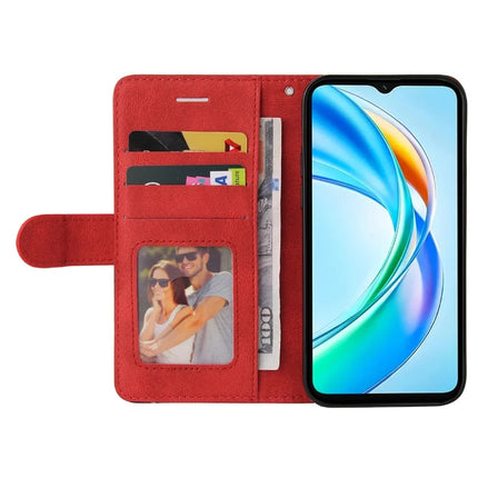 For Honor X5b / X5b Plus Leather Case Wallet Stand Color Splicing Phone Cover