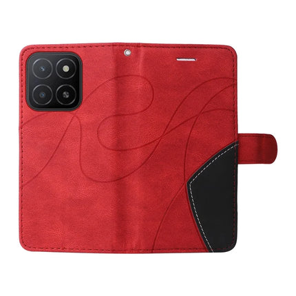 For Honor X5b / X5b Plus Leather Case Wallet Stand Color Splicing Phone Cover