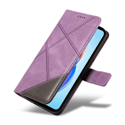 For Honor X5b / X5b Plus Leather Case Geometric Line Wallet Phone Cover