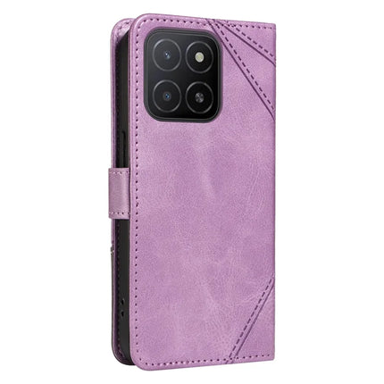 For Honor X5b / X5b Plus Leather Case Geometric Line Wallet Phone Cover