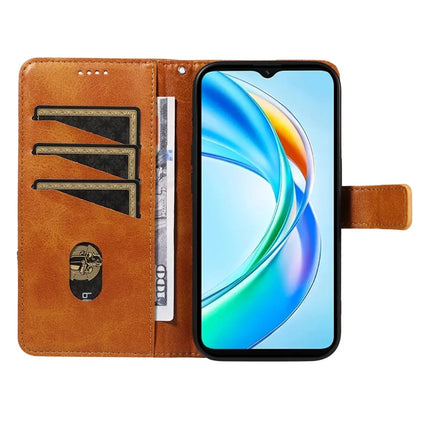 For Honor X5b / X5b Plus Leather Case Geometric Line Wallet Phone Cover