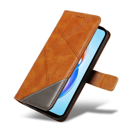 For Honor X5b / X5b Plus Leather Case Geometric Line Wallet Phone Cover