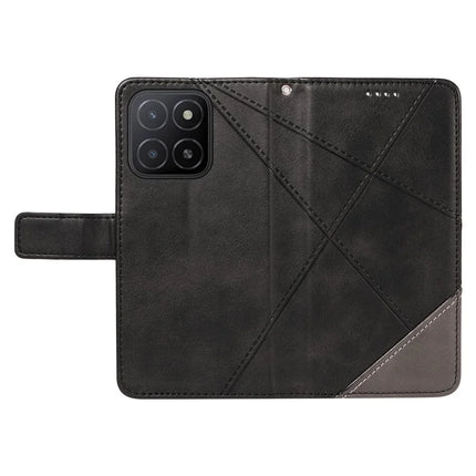 For Honor X5b / X5b Plus Leather Case Geometric Line Wallet Phone Cover