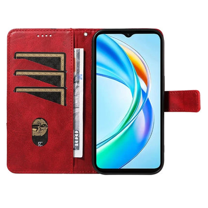 For Honor X5b / X5b Plus Leather Case Geometric Line Wallet Phone Cover