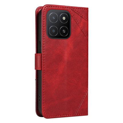 For Honor X5b / X5b Plus Leather Case Geometric Line Wallet Phone Cover