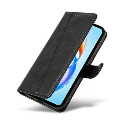 For Honor X5b / X5b Plus Wallet Phone Case T-Shape Lines Leather Cover