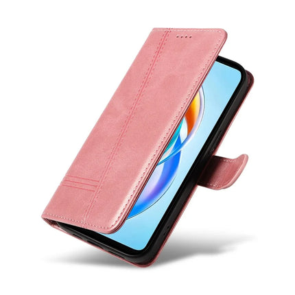For Honor X5b / X5b Plus Wallet Phone Case T-Shape Lines Leather Cover