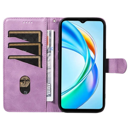 For Honor X5b / X5b Plus Wallet Phone Case T-Shape Lines Leather Cover
