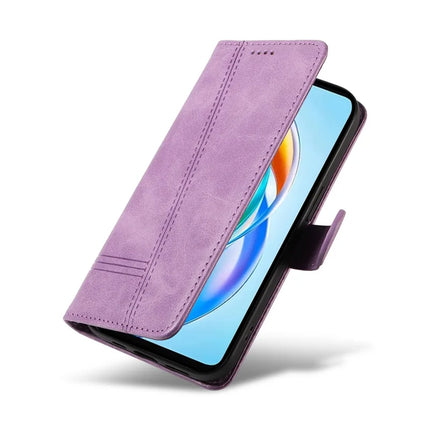 For Honor X5b / X5b Plus Wallet Phone Case T-Shape Lines Leather Cover