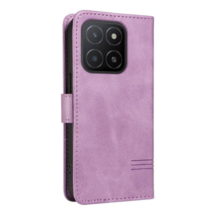 For Honor X5b / X5b Plus Wallet Phone Case T-Shape Lines Leather Cover