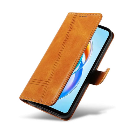 For Honor X5b / X5b Plus Wallet Phone Case T-Shape Lines Leather Cover