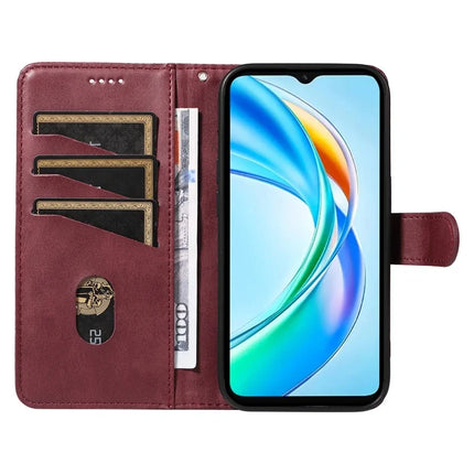 For Honor X5b / X5b Plus Wallet Phone Case T-Shape Lines Leather Cover