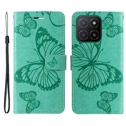 For Honor X5b / X5b Plus Case Butterfly Leather Phone Cover - Green