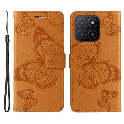 For Honor X5b / X5b Plus Case Butterfly Leather Phone Cover - Yellow