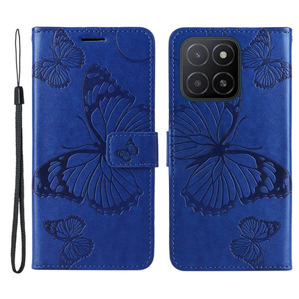 For Honor X5b / X5b Plus Case Butterfly Leather Phone Cover - Blue