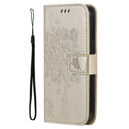 For Honor X5b / X5b Plus Case Cat Tree Pattern Flip Leather Phone Cover
