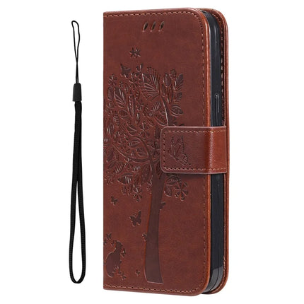 For Honor X5b / X5b Plus Case Cat Tree Pattern Flip Leather Phone Cover