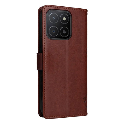 For Honor X5b / X5b Plus Case Cat Tree Pattern Flip Leather Phone Cover