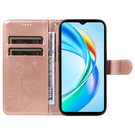 For Honor X5b / X5b Plus Case Flower Pattern PU Leather Wallet Phone Cover