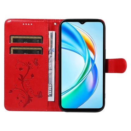 For Honor X5b / X5b Plus Case Flower Pattern PU Leather Wallet Phone Cover