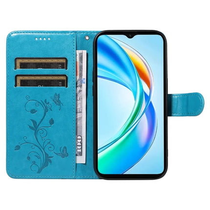 For Honor X5b / X5b Plus Case Flower Pattern PU Leather Wallet Phone Cover