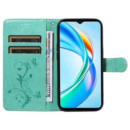 For Honor X5b / X5b Plus Case Flower Pattern PU Leather Wallet Phone Cover