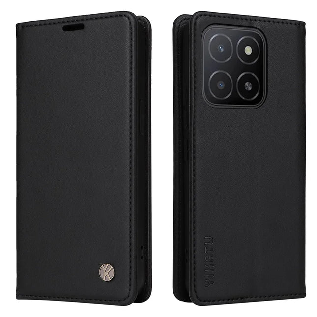 YIKATU YK-001 For Honor X5b / X5b Plus Stand Case Leather Phone Cover - Black