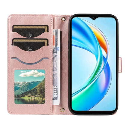 For Honor X5b / X5b Plus Wallet Case Rhombus Leather Phone Cover