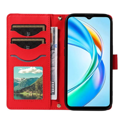 For Honor X5b / X5b Plus Wallet Case Rhombus Leather Phone Cover