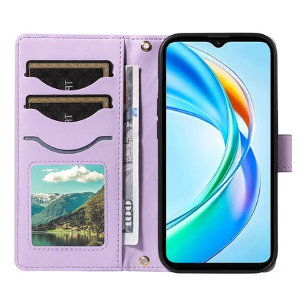 For Honor X5b / X5b Plus Wallet Case Rhombus Leather Phone Cover
