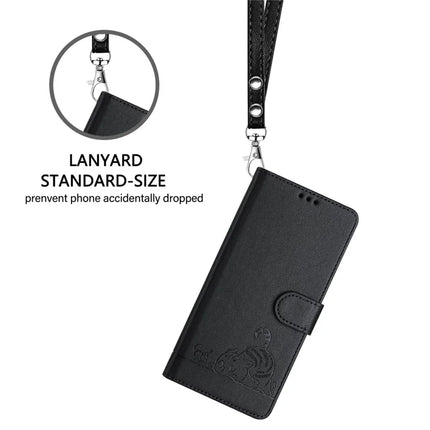 For Samsung Galaxy A26 5G Case with Strap RFID Blocking Leather Wallet Phone Cover Cat Mouse Pattern