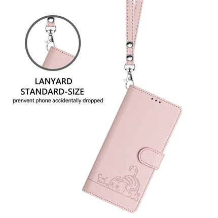 For Samsung Galaxy A26 5G Case with Strap RFID Blocking Leather Wallet Phone Cover Cat Mouse Pattern