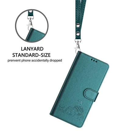 For Samsung Galaxy A26 5G Case with Strap RFID Blocking Leather Wallet Phone Cover Cat Mouse Pattern