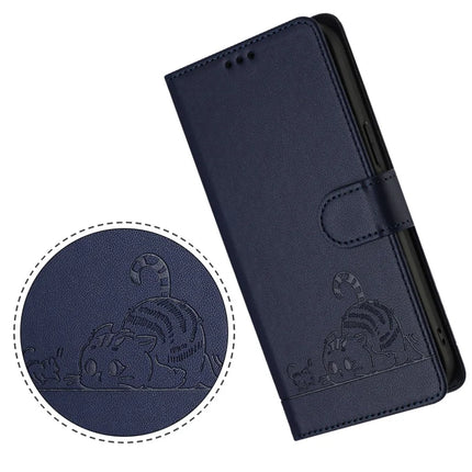 For Samsung Galaxy A26 5G Case with Strap RFID Blocking Leather Wallet Phone Cover Cat Mouse Pattern