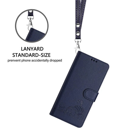 For Samsung Galaxy A26 5G Case with Strap RFID Blocking Leather Wallet Phone Cover Cat Mouse Pattern