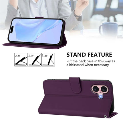 For iPhone 16 Case Solid Color Wallet Leather Phone Cover with Strap