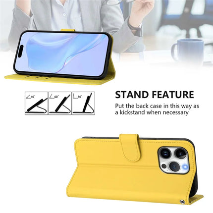 For iPhone 16 Pro Max Case Solid Color Wallet Leather Phone Cover with Strap