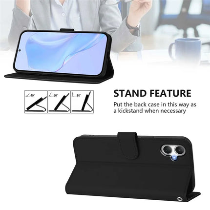 For Samsung Galaxy A05 4G Case Solid Color Wallet Leather Phone Cover with Strap