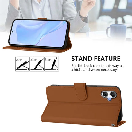 For Samsung Galaxy A05 4G Case Solid Color Wallet Leather Phone Cover with Strap