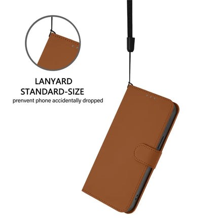 For Samsung Galaxy A05 4G Case Solid Color Wallet Leather Phone Cover with Strap