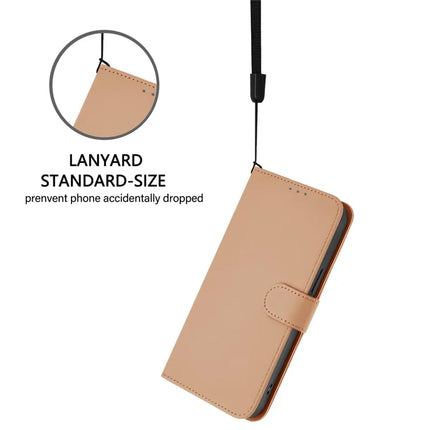 For Samsung Galaxy A05 4G Case Solid Color Wallet Leather Phone Cover with Strap