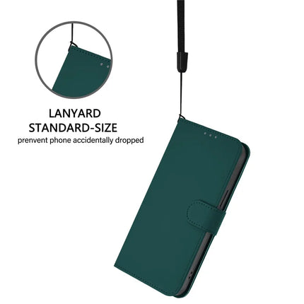 For Samsung Galaxy A05 4G Case Solid Color Wallet Leather Phone Cover with Strap