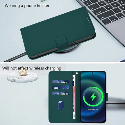 For Samsung Galaxy A05 4G Case Solid Color Wallet Leather Phone Cover with Strap