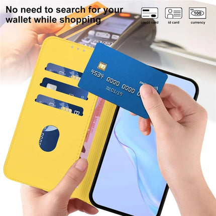 For Samsung Galaxy A05 4G Case Solid Color Wallet Leather Phone Cover with Strap - Lemon